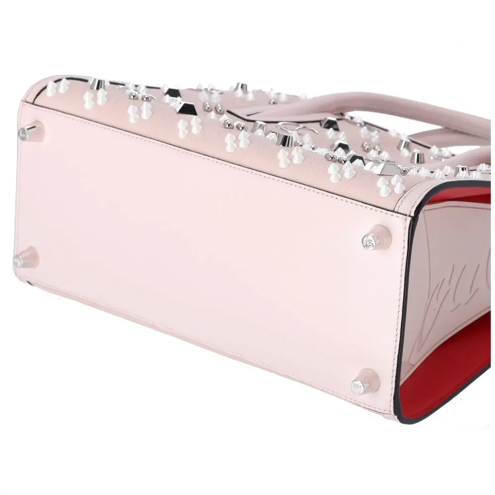 Christian Louboutin Paloma Studded Medium Tote Light Pink Leather